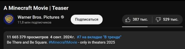 «Похоже на пародию»: фанаты громят тизер фильма «Майнкрафт» на YouTube